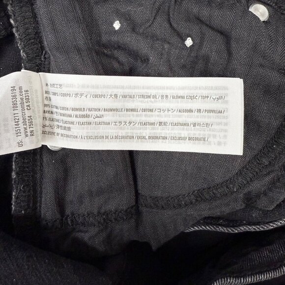 Abercrombie Fitch Curve Love Ultra High Rise Black Jean Goth Grunge 29 8 X Short - Picture 10 of 14